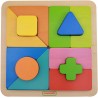 Drewniane Puzzle Geometryczne 12 Elementów Masterkidz