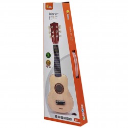 Viga Drewniana gitara dla dzieci Naturalna 21 cali 6 strun