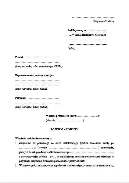 Obliczanie alimentów